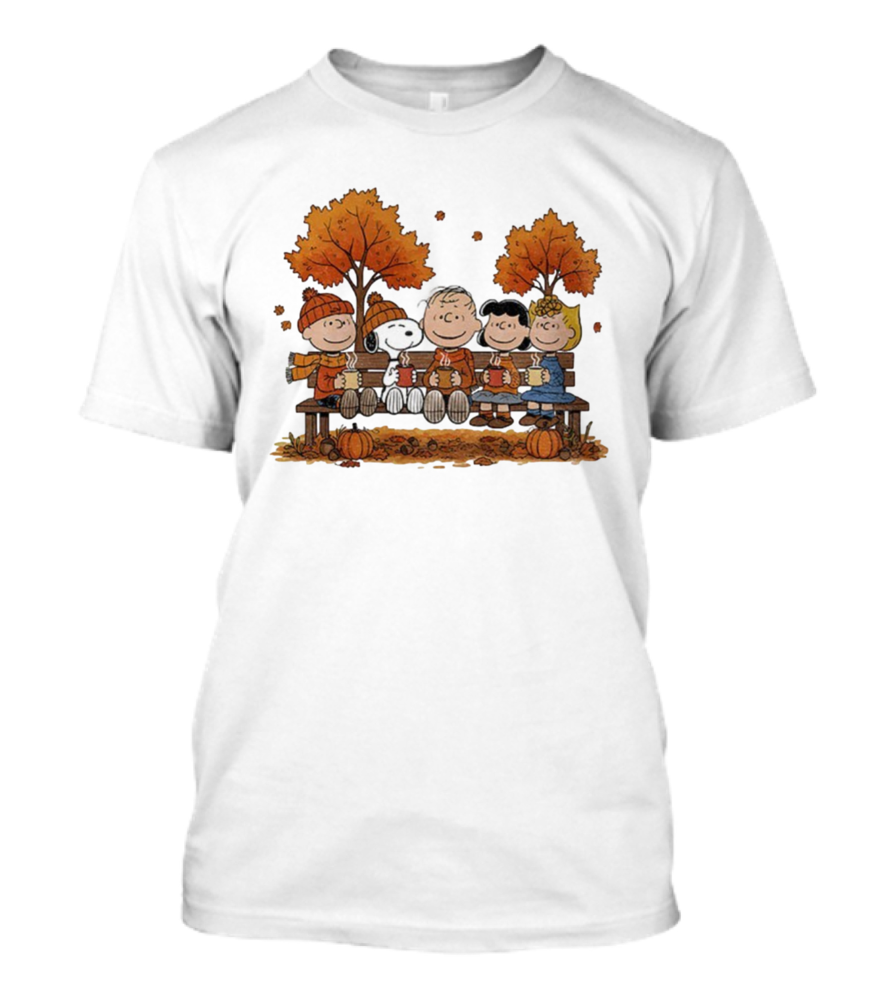 Snoopy Peanuts Friends Fall Autumn Thanksgiving Scene T-Shirt