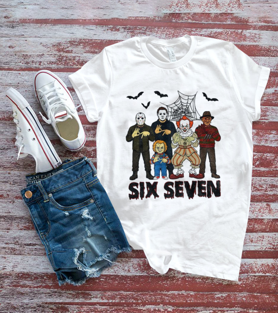 Six Seven Halloween Movie Villains Spooky Season T-Shirt