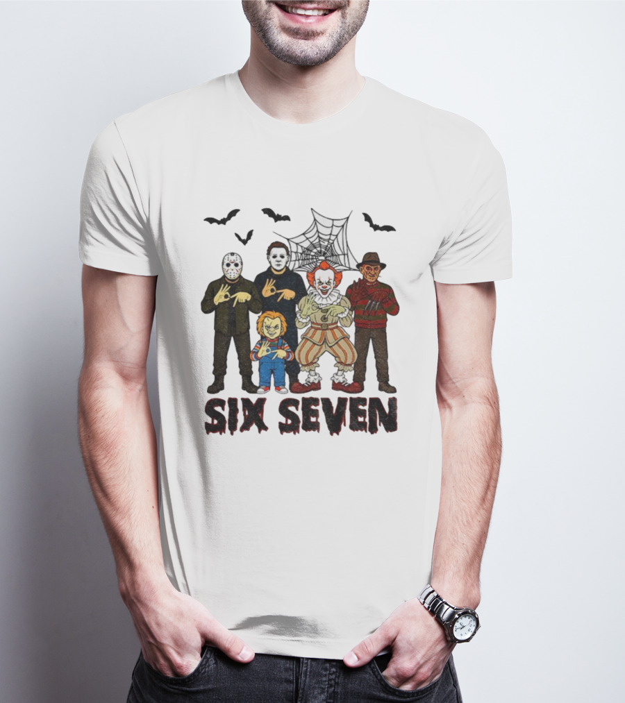 Six Seven Halloween Movie Villains Spooky Season T-Shirt