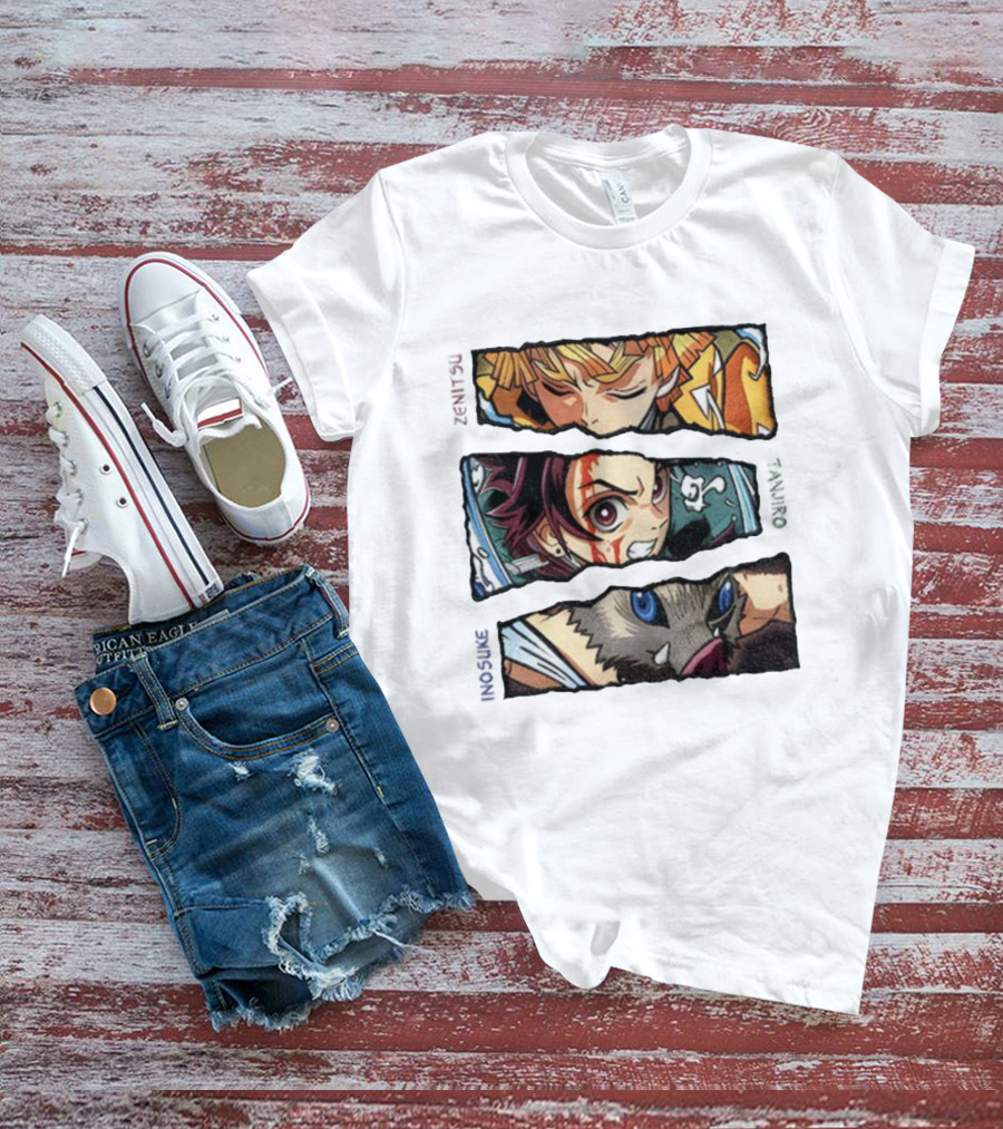 Demon Slayer Anime 2025 Tanjiro Zenitsu Inosuke Characters T-Shirt