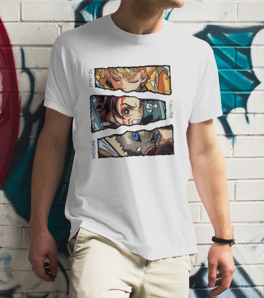 Demon Slayer Anime 2025 Tanjiro Zenitsu Inosuke Characters T-Shirt