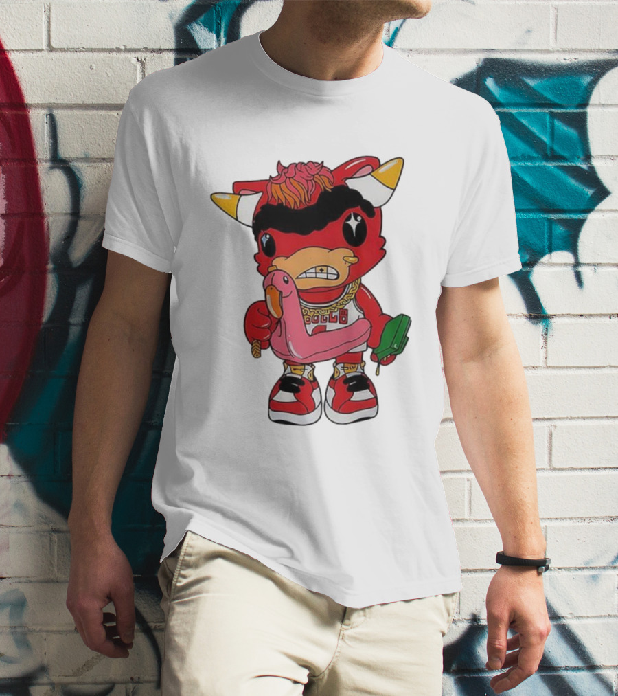 Benny The Bull Lil Benny 2025 Mascot Graphic Bulls Basketball Cartoon T-Shirt