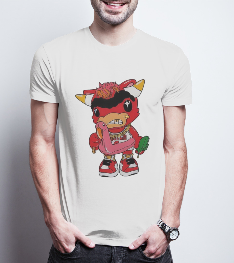 Benny The Bull Lil Benny 2025 Mascot Graphic Bulls Basketball Cartoon T-Shirt