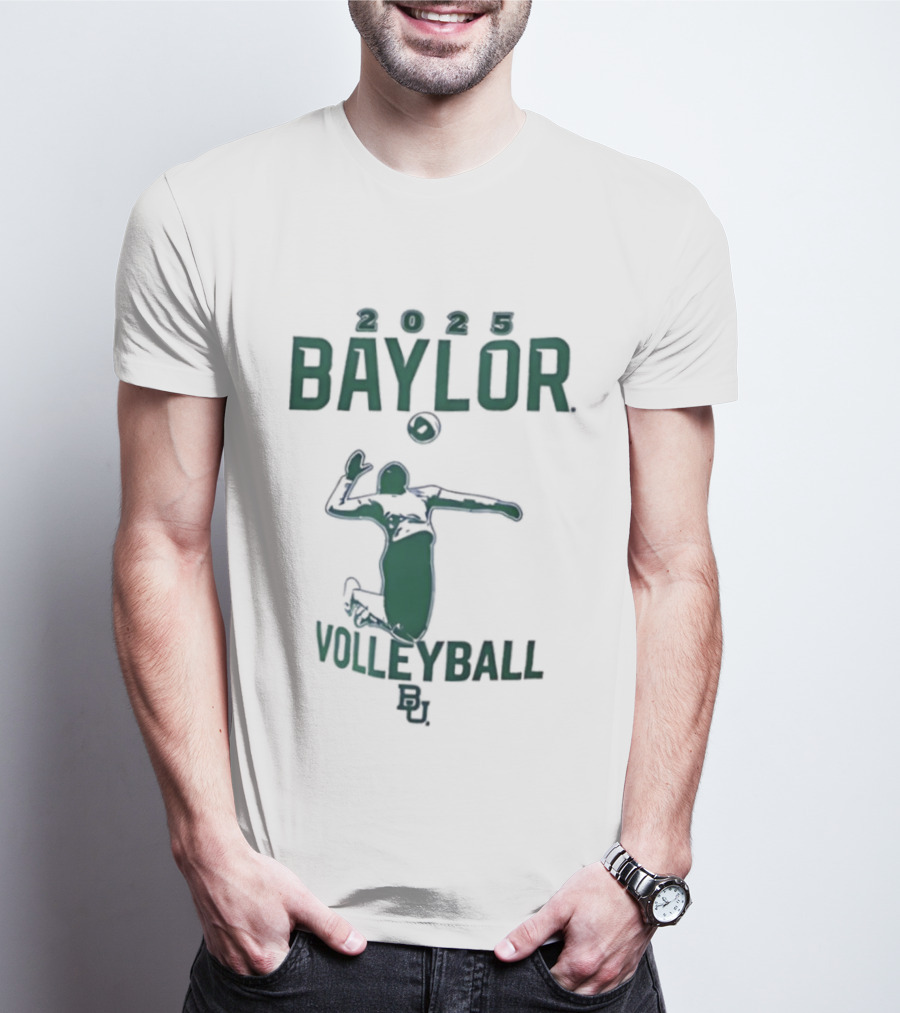 Baylor Bears Volleyball 2025 Athlete Jumping Action T-Shirt