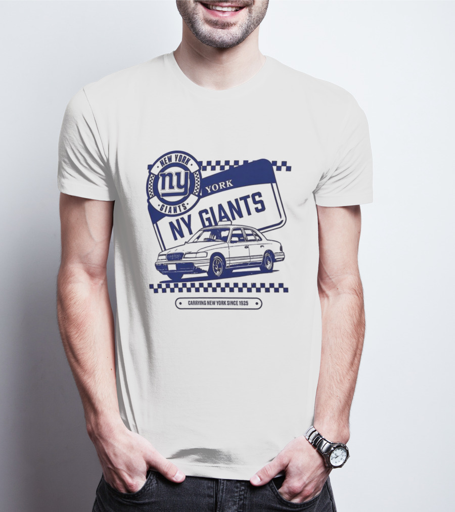 New York Giants NFL Carrying New York Since 1925 Taxi Vintage License Plate T-Shirt
