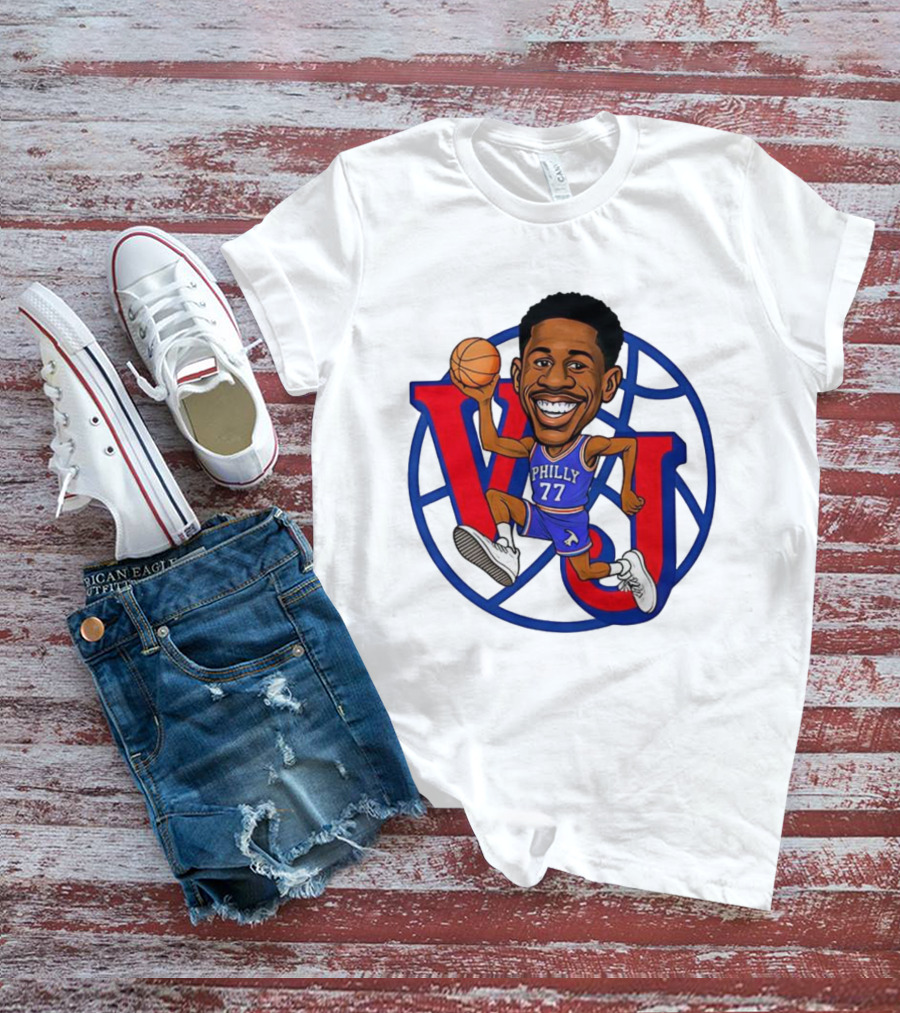 V J Philly 77 Basketball Player With Ball T-Shirt