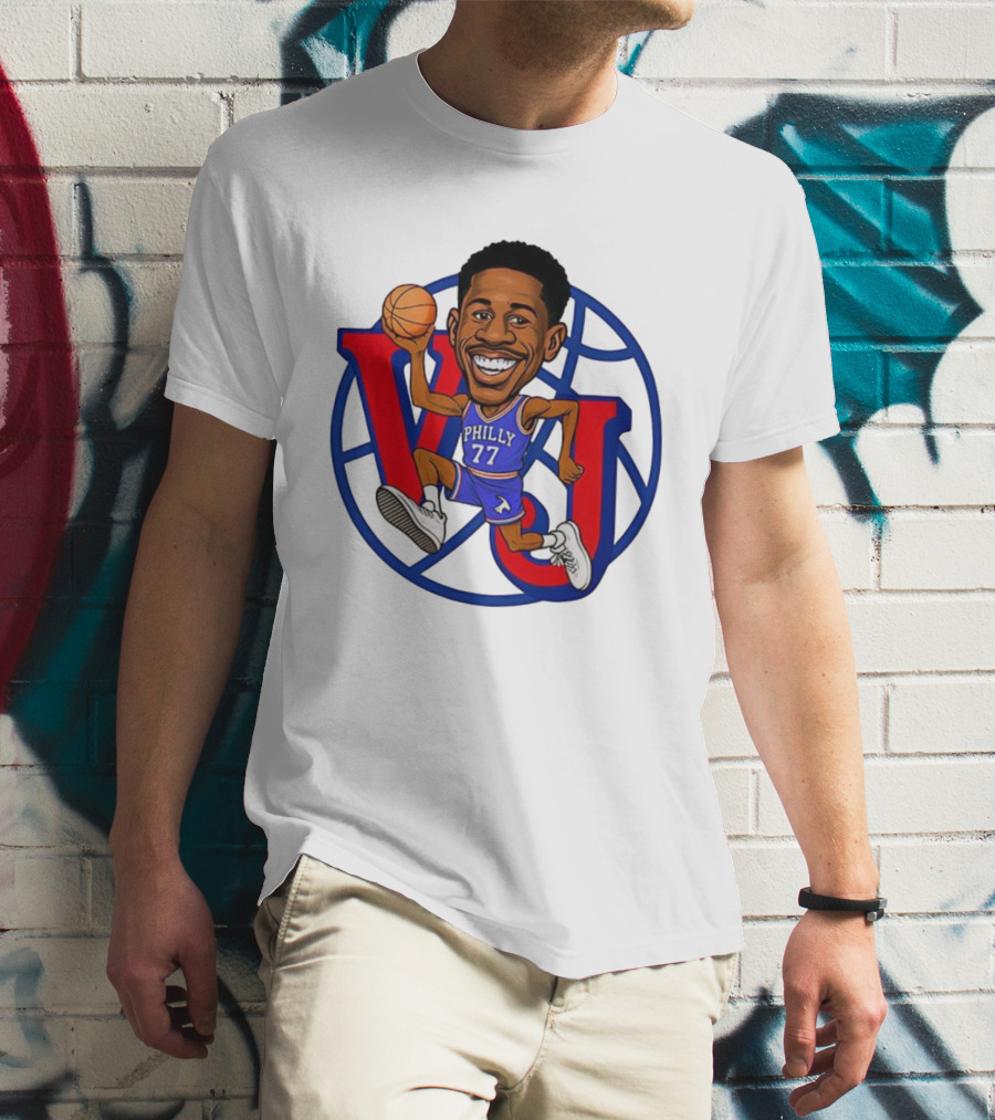 V J Philly 77 Basketball Player With Ball T-Shirt