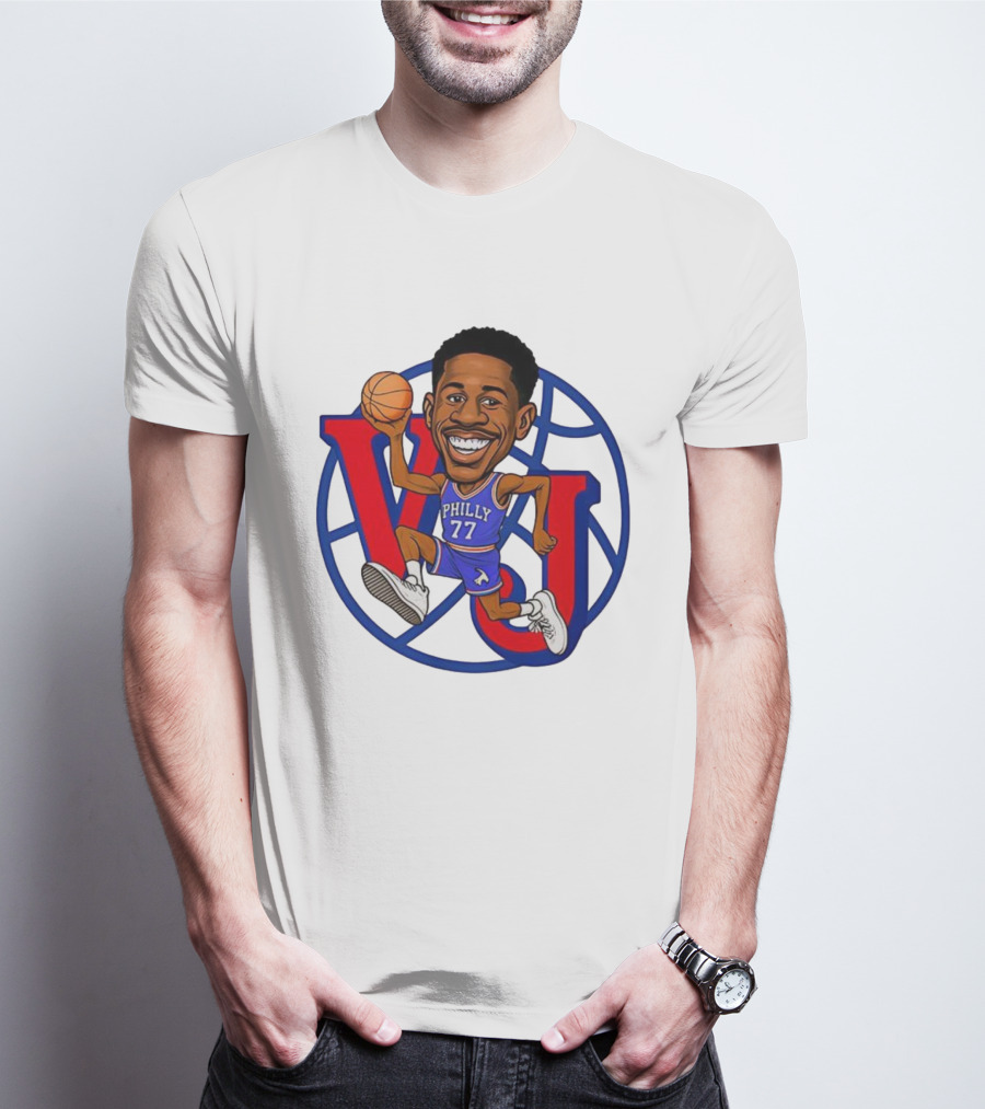 V J Philly 77 Basketball Player With Ball T-Shirt