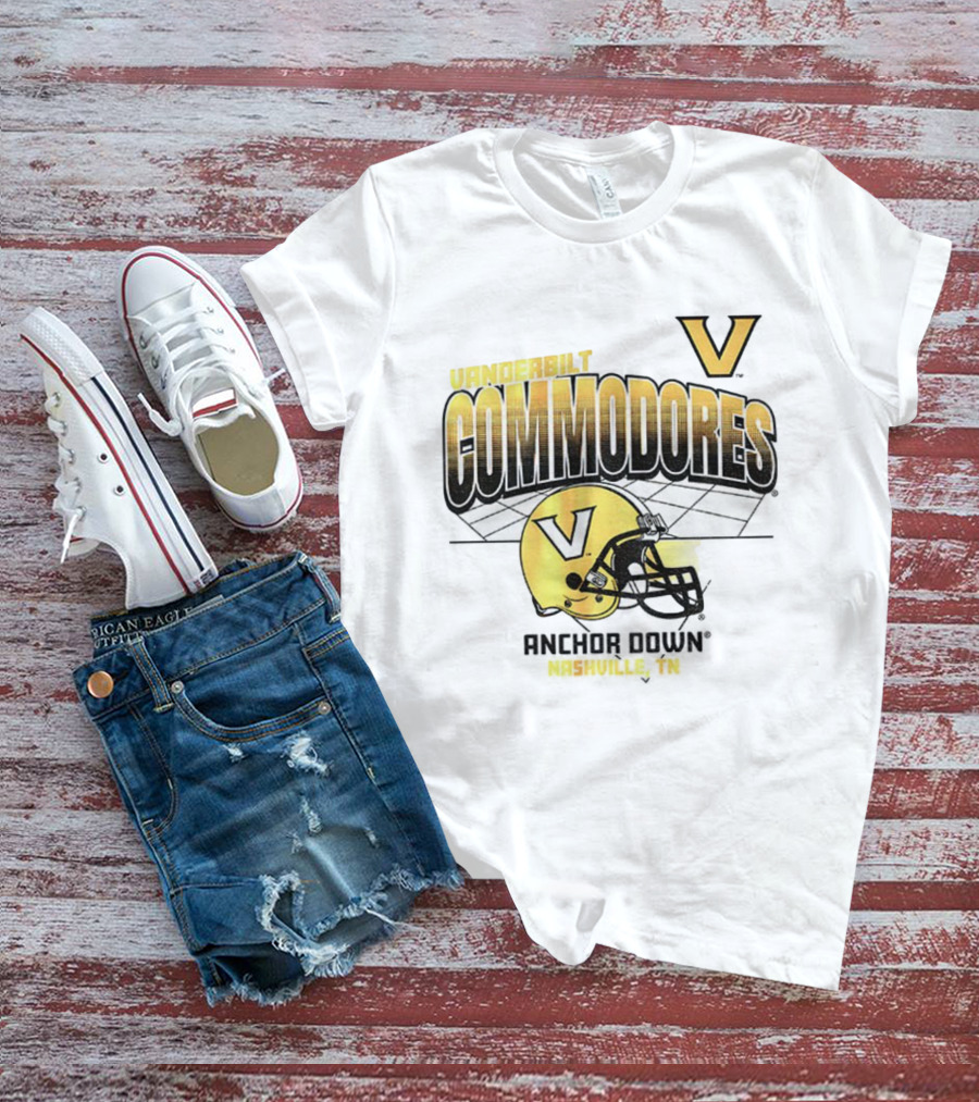 Vanderbilt Commodores Football Helmet Anchor Down Nashville TN T-Shirt