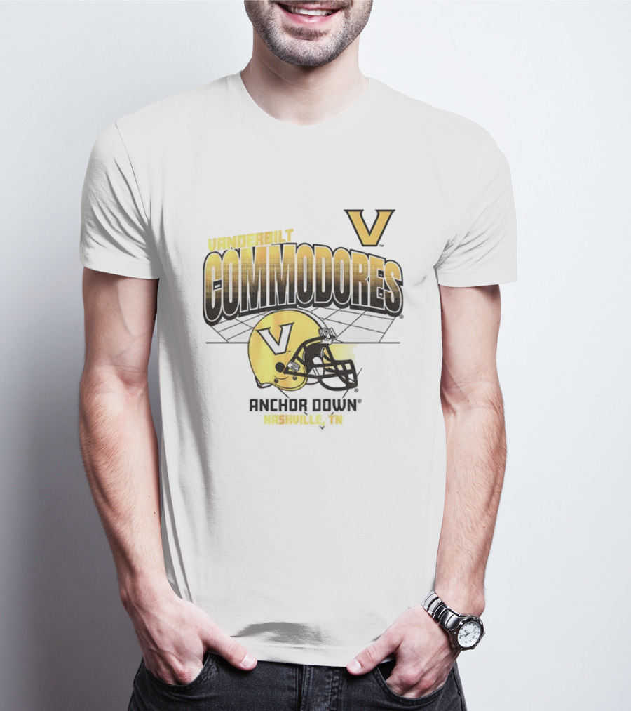 Vanderbilt Commodores Football Helmet Anchor Down Nashville TN T-Shirt