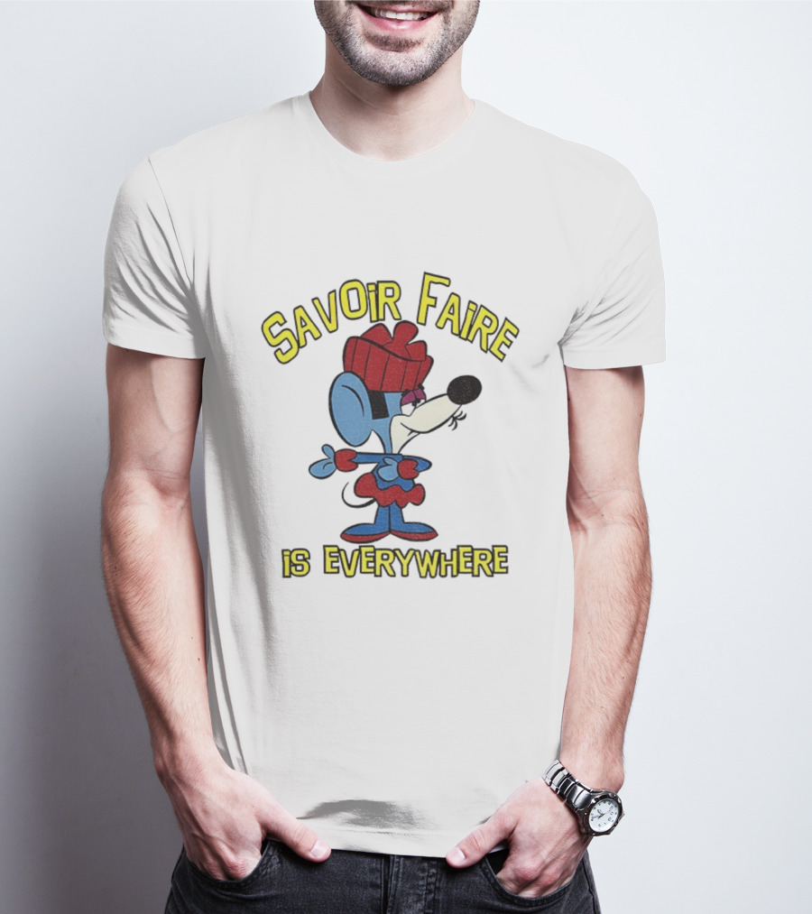 Savoir Faire Is Everywhere Cartoon Mouse In Red Outfit T-Shirt