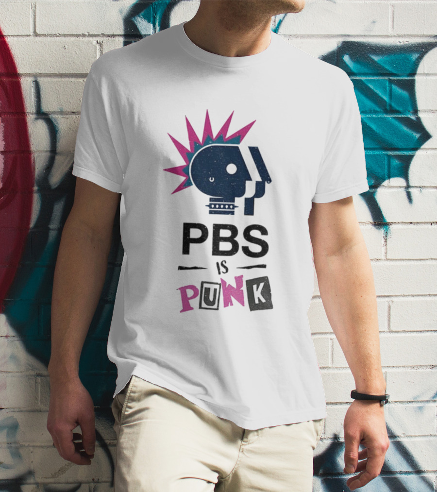 PBS Is Punk Public Broadcasting Defender Funny Parody T-Shirt