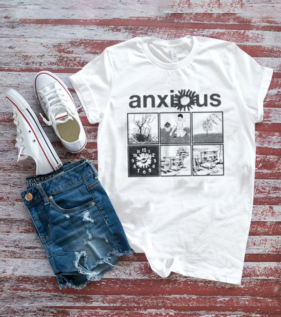 Anxious Van Comic Anxiety Panel Flower Sun Panels T-Shirt