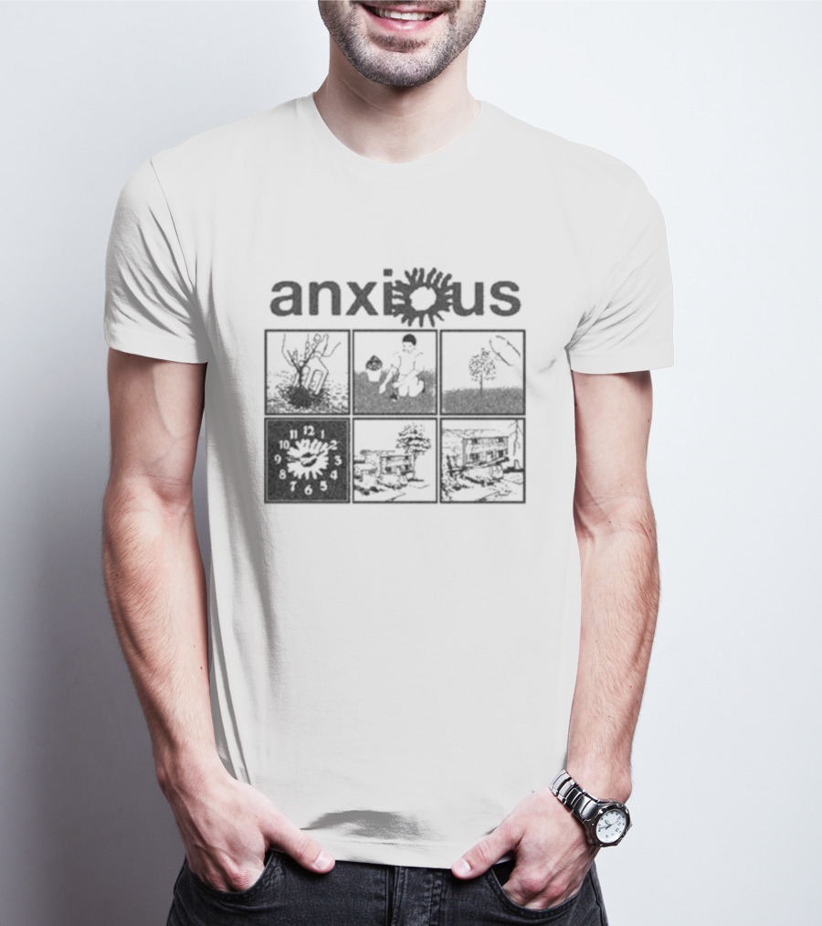 Anxious Van Comic Anxiety Panel Flower Sun Panels T-Shirt