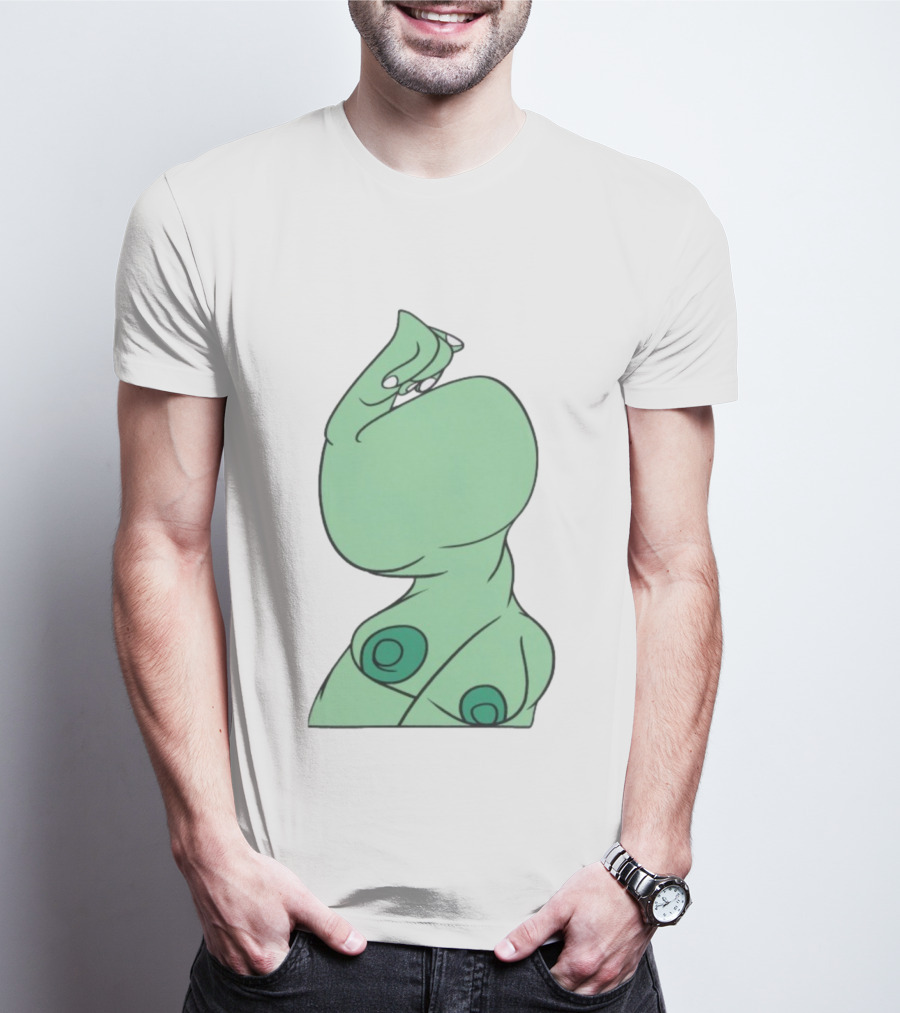 Bicep Flexing Cartoon Figure With Green Color Theme Pasadena T-Shirt