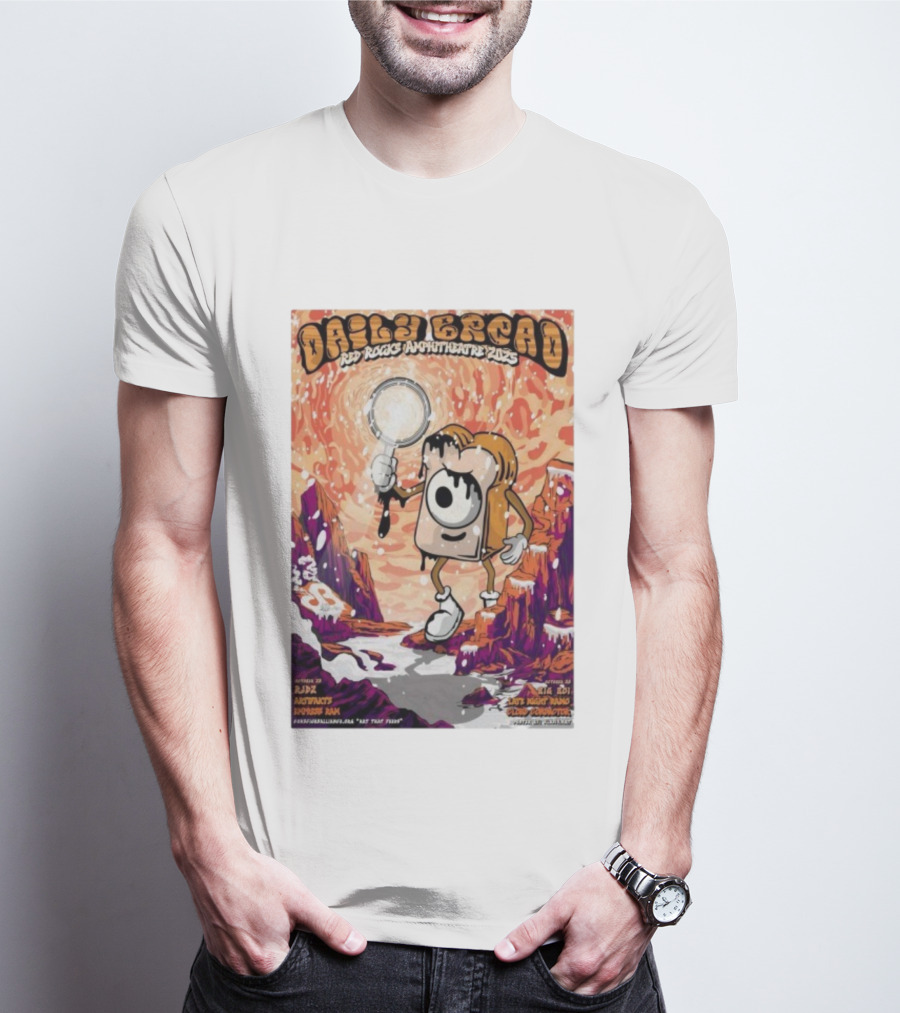 Daily Bread Red Rocks Amphitheatre 2025 By AJD X Notvcts X Professor Paws Featuring Kll Smth X Not Nope X Mux Mool T-Shirt