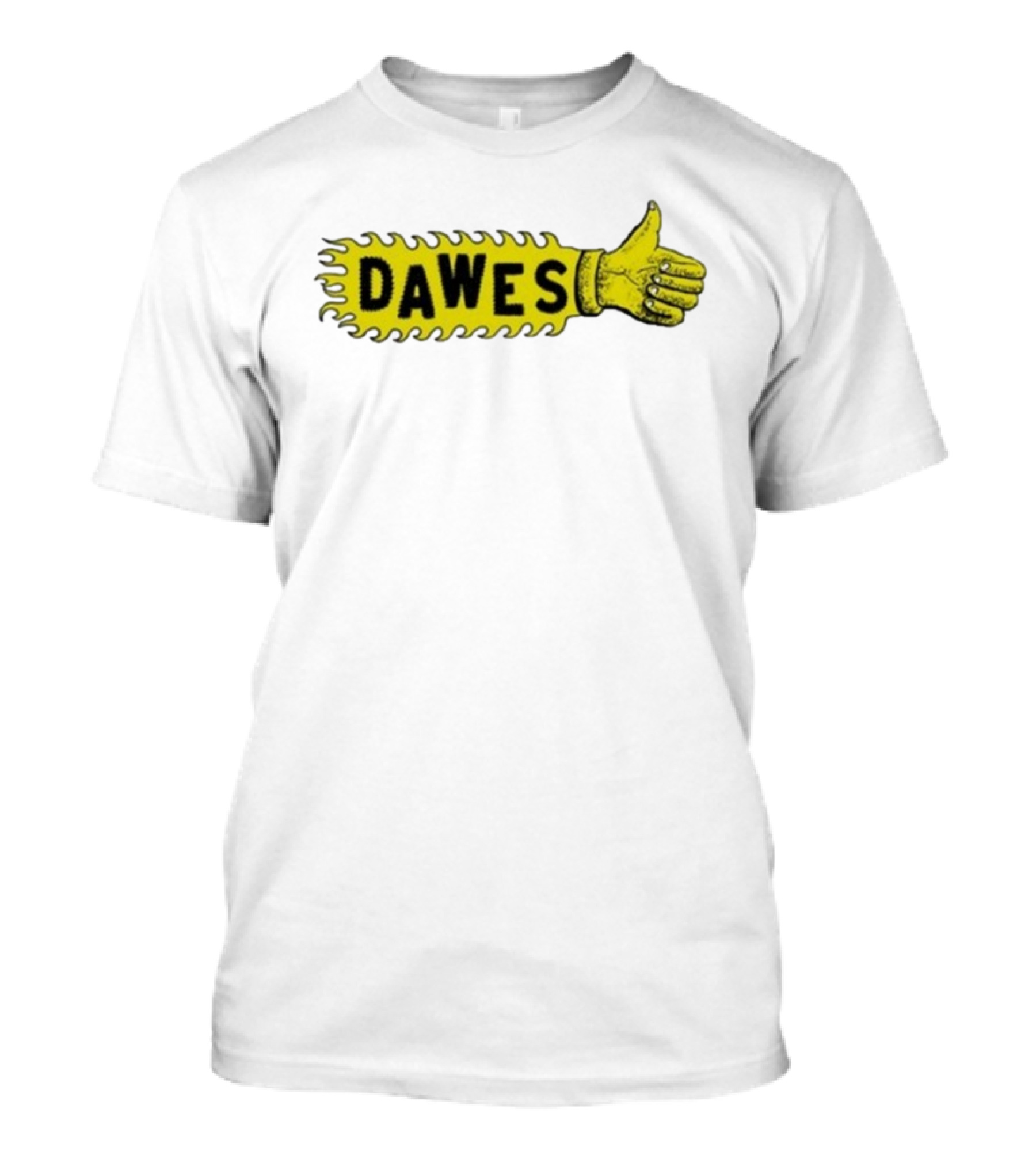 Dawes Thumbs Up Yellow Hand Icon Flame Effect T-Shirt