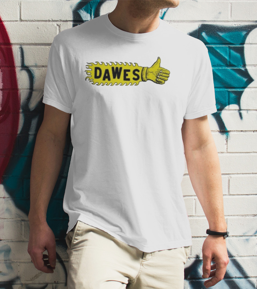 Dawes Thumbs Up Yellow Hand Icon Flame Effect T-Shirt