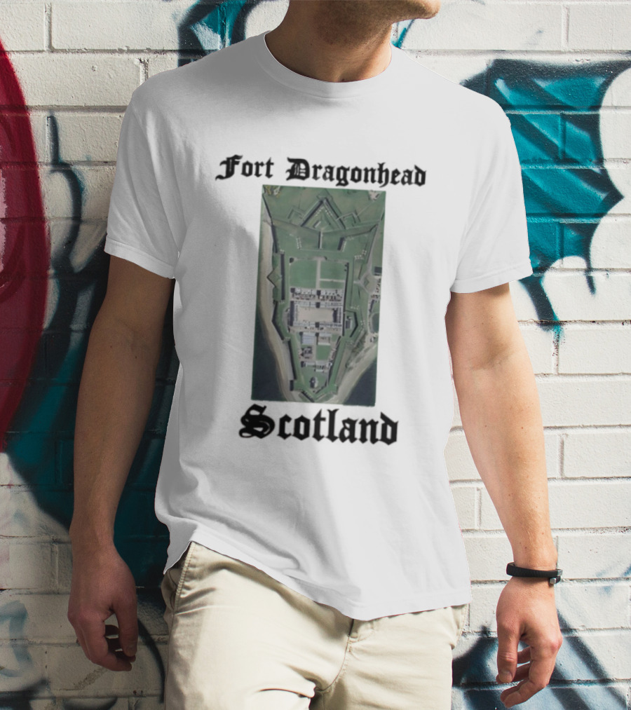 Fort Dragon Head Scotland Arial View T-Shirt