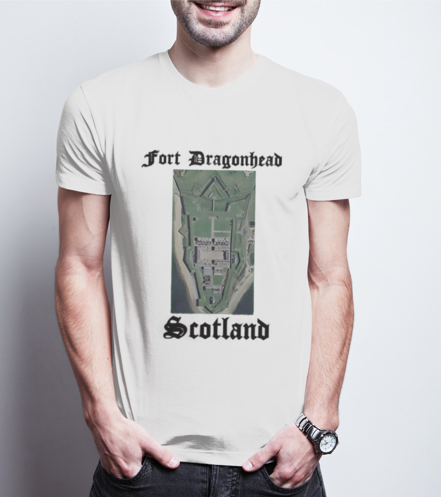 Fort Dragon Head Scotland Arial View T-Shirt