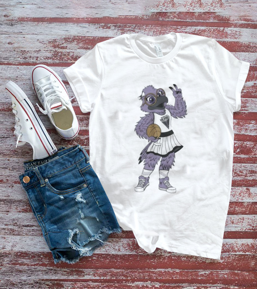 Golden State Valkyries WNBA Violet The Raven Mascot Basketball Fan Apparel T-Shirt