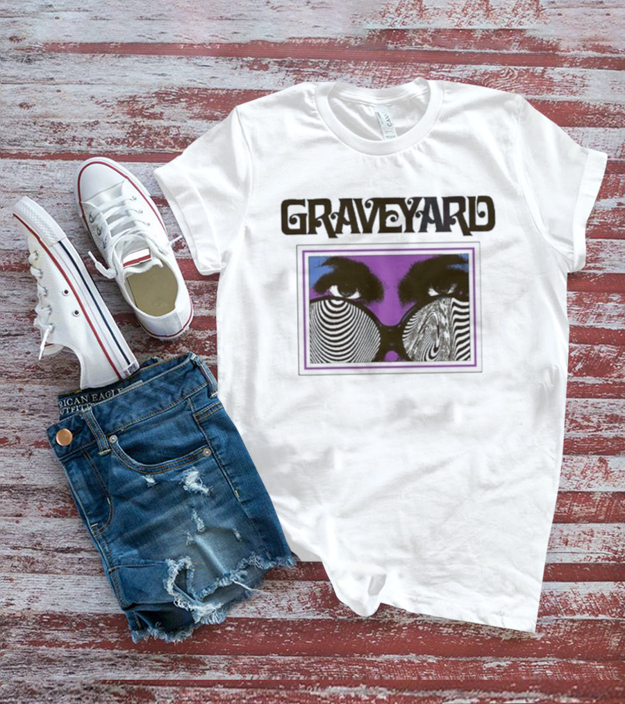 Graveyard Branca Optical Illusion Eyes T-Shirt
