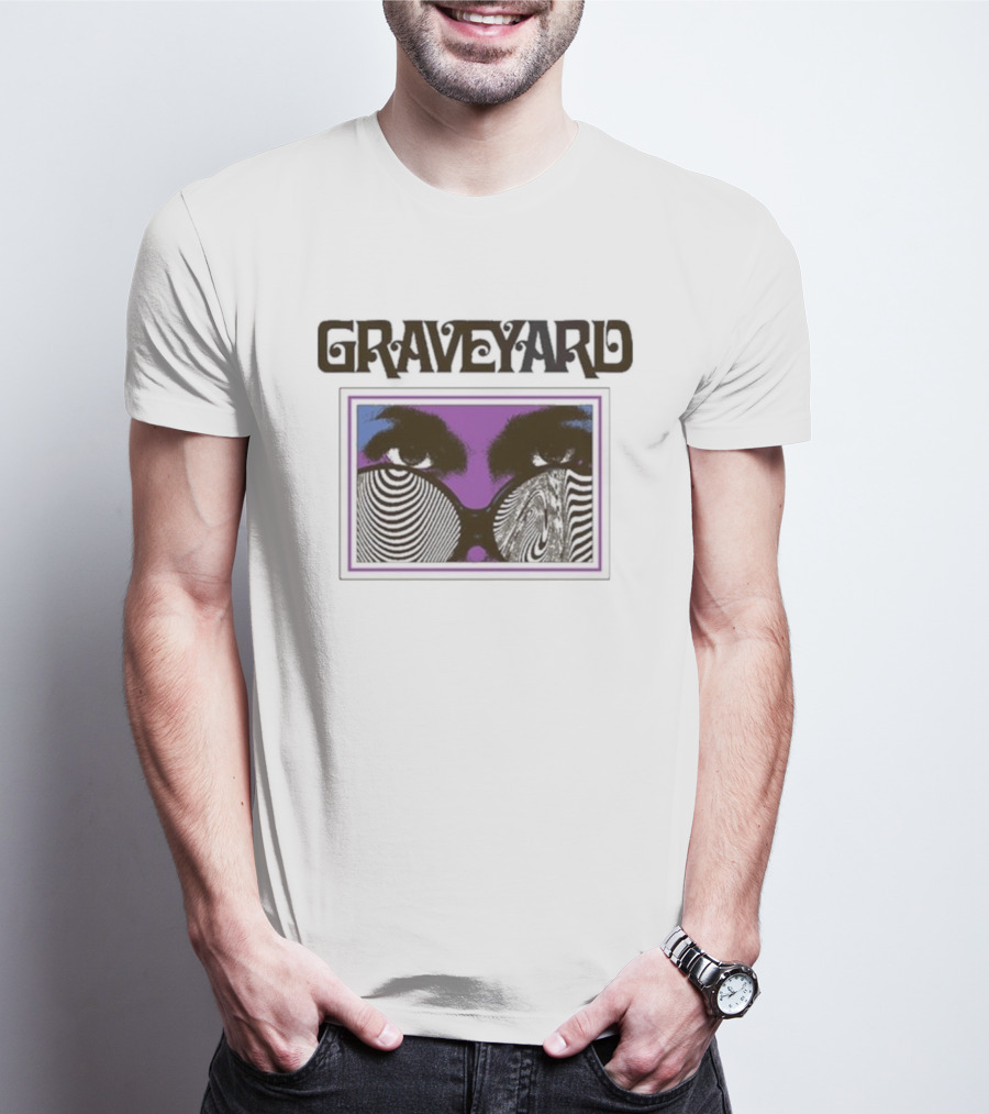 Graveyard Branca Optical Illusion Eyes T-Shirt
