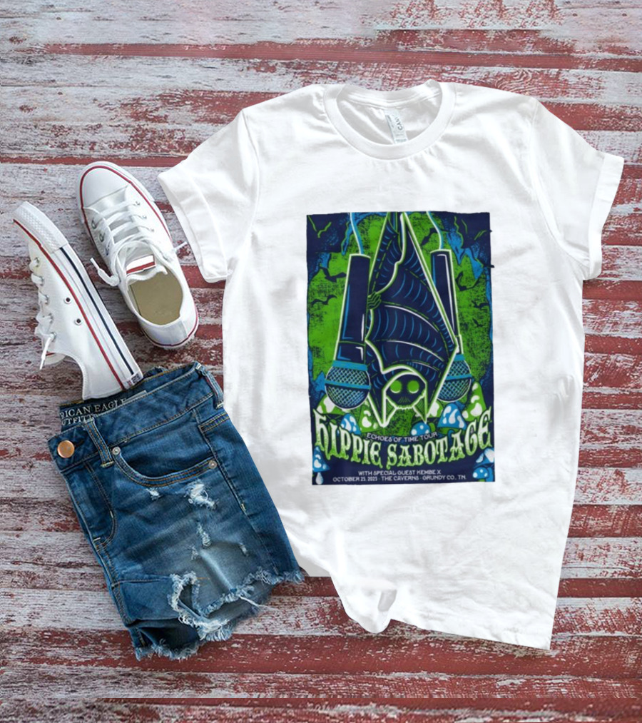 Hippie Sabotage Echoes Of Time Tour With Kembe X October 25 2025 The Caverns Grundy County TN T-Shirt