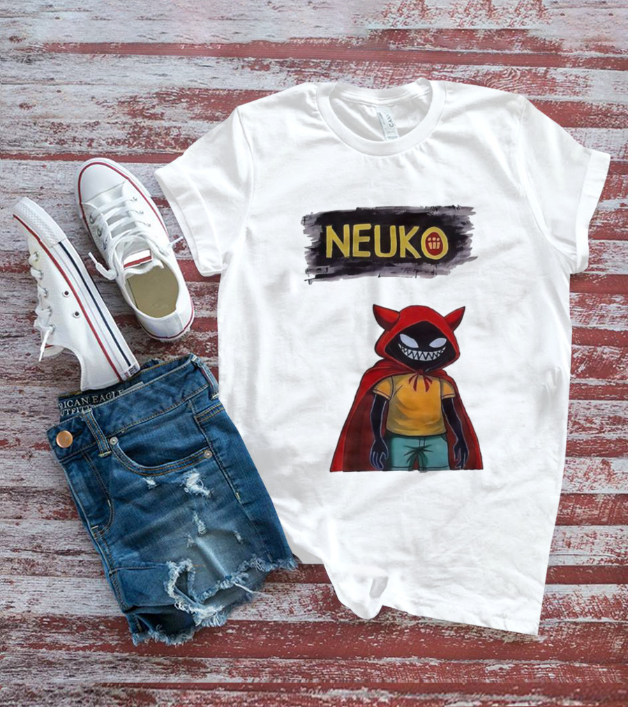 Neuko Evilhood Red Cloak Character With Mischievous Grin T-Shirt