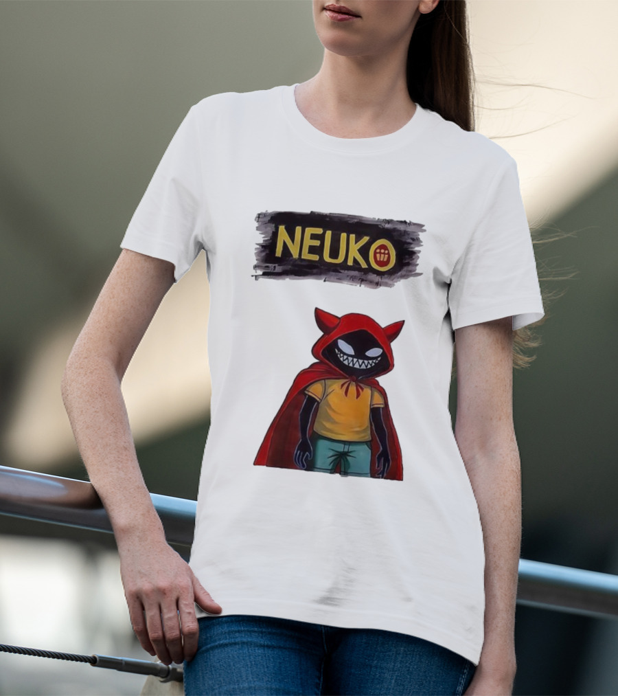 Neuko Evilhood Red Cloak Character With Mischievous Grin T-Shirt