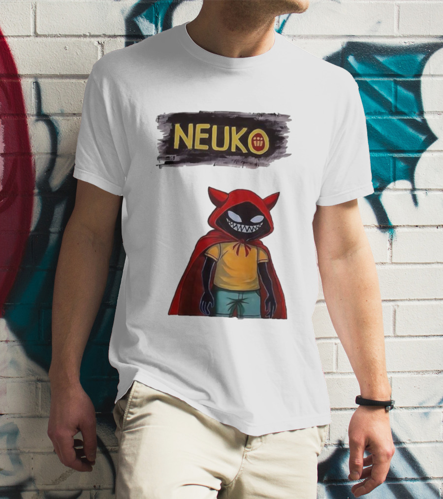 Neuko Evilhood Red Cloak Character With Mischievous Grin T-Shirt