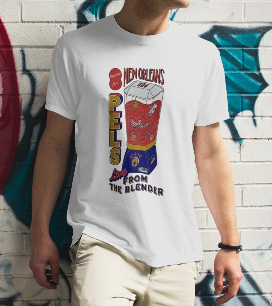 New Orleans Pels 504 Live From The Blender Basketball Basically Local T-Shirt