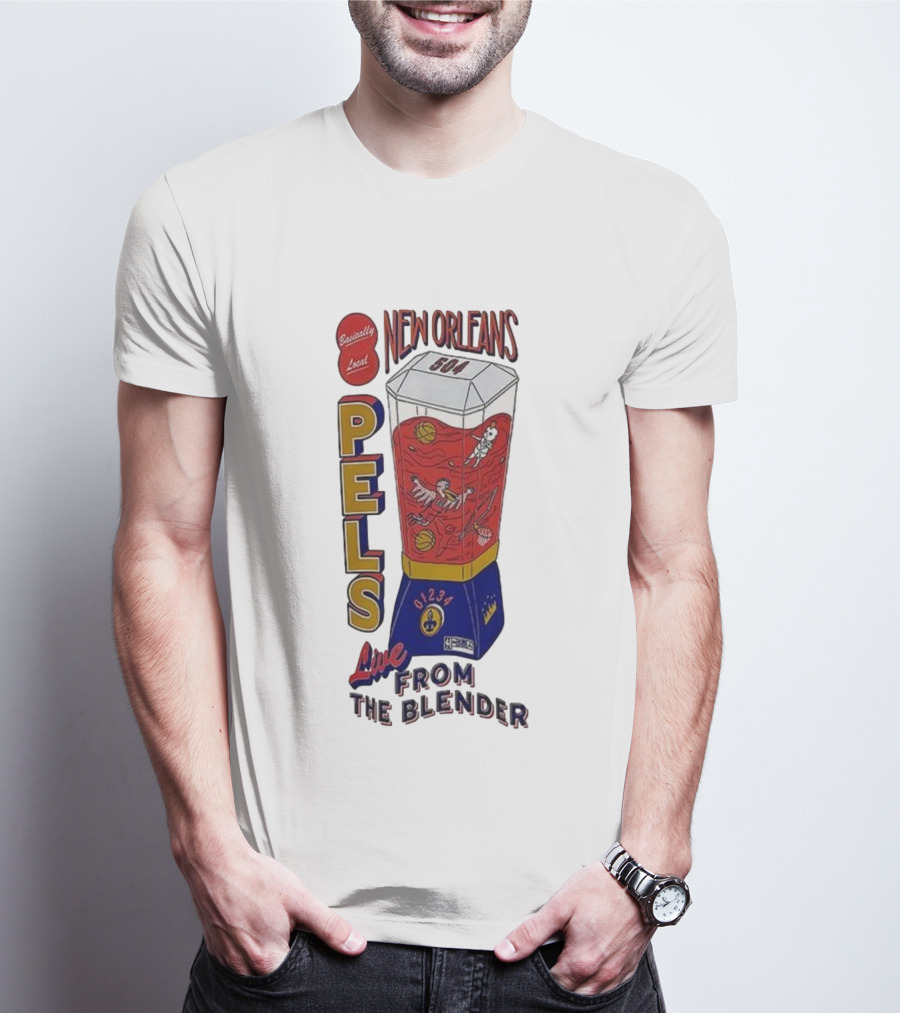 New Orleans Pels 504 Live From The Blender Basketball Basically Local T-Shirt