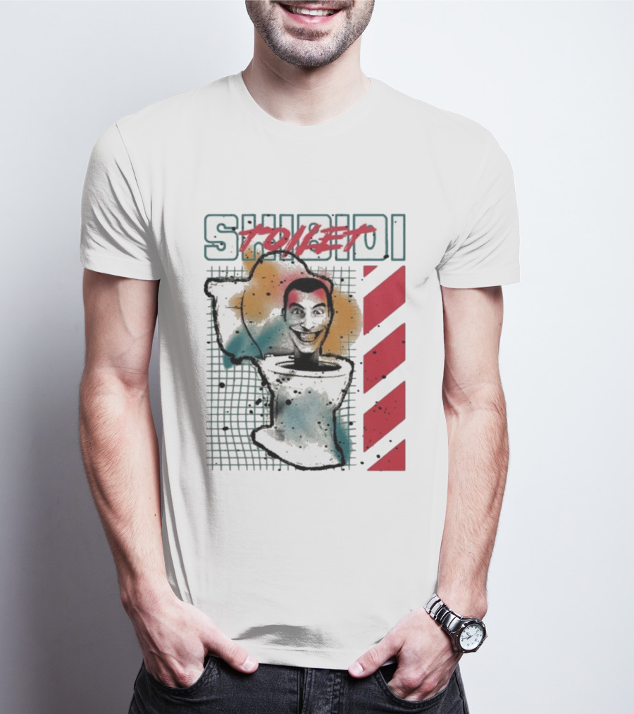 SHIBIDI TOILET Splatter Paint Character Illustration T-Shirt