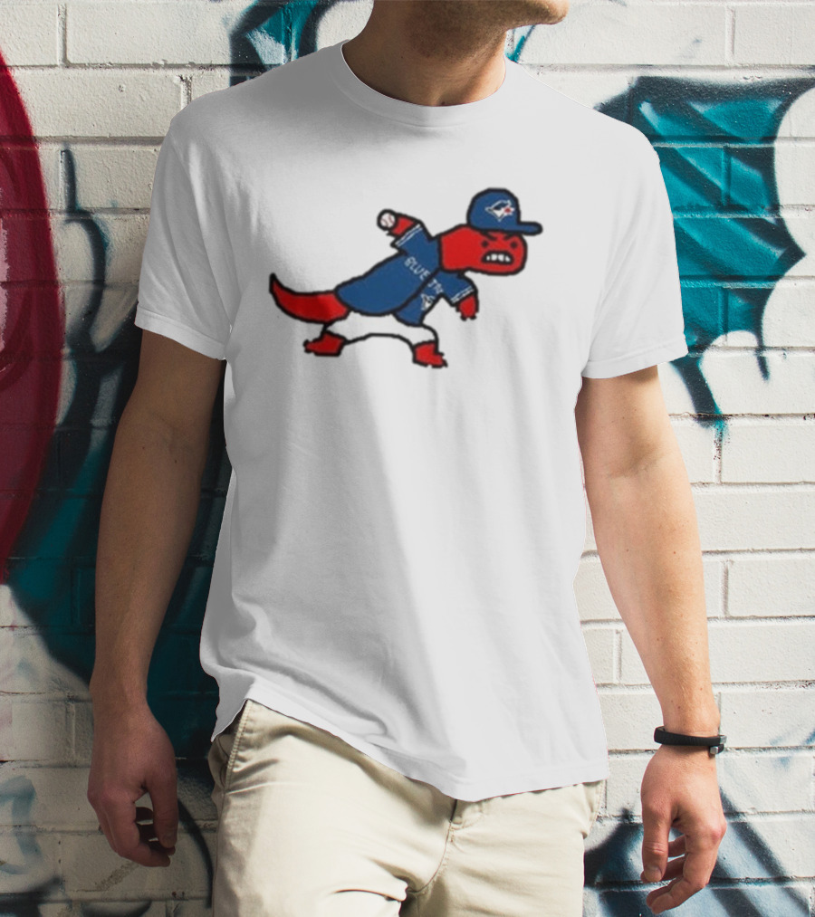 Toronto Raptors Blue Jays Crossover 2025 Mascot Baseball Throw T-Shirt