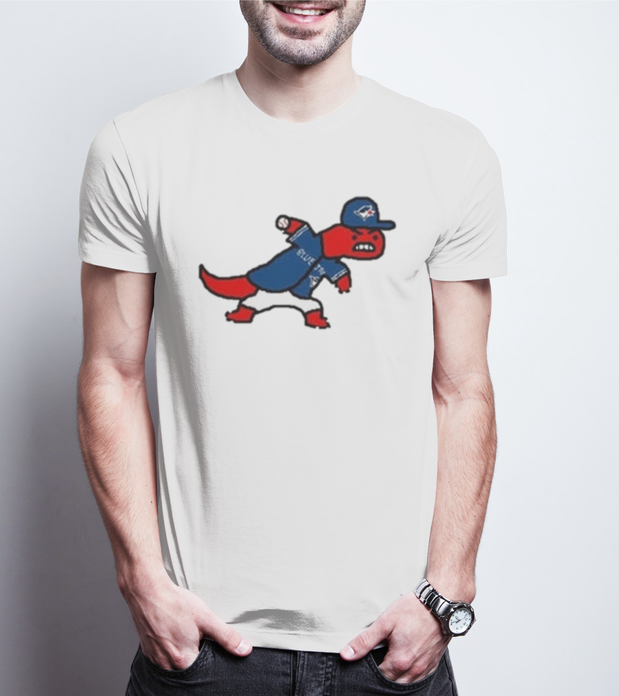 Toronto Raptors Blue Jays Crossover 2025 Mascot Baseball Throw T-Shirt