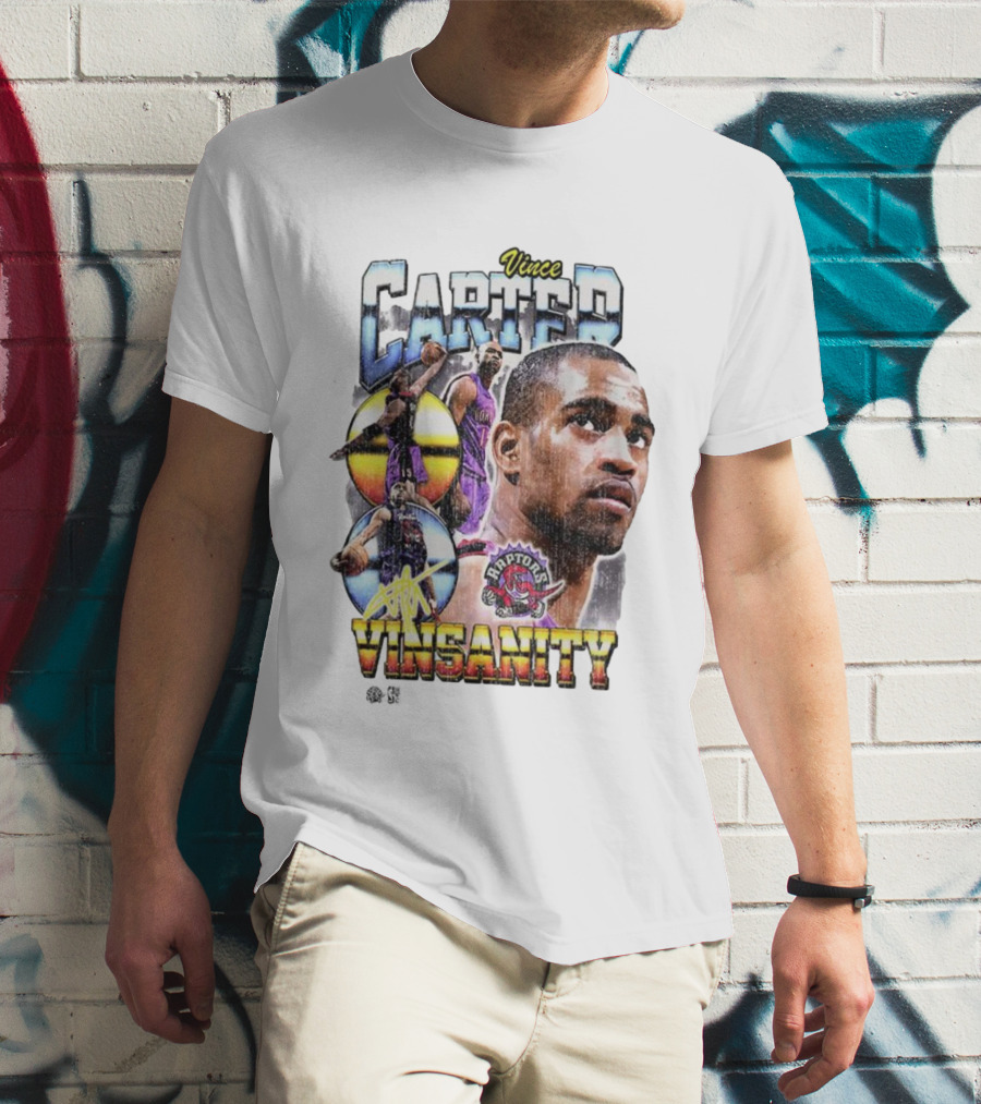 Vince Carter Vinsanity Raptors NBA Vintage Collage T-Shirt