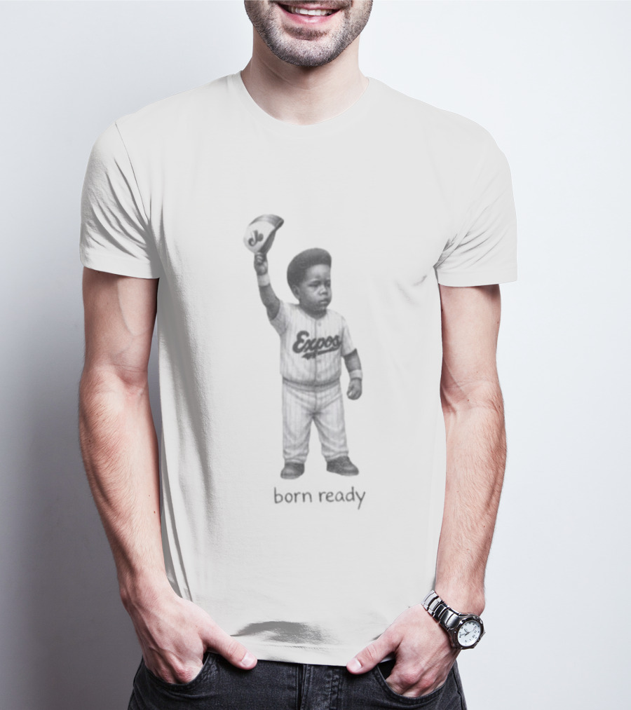 Born Ready Vladimir Guerrero Jr Baby Expos Baseball Cap Raised T-Shirt