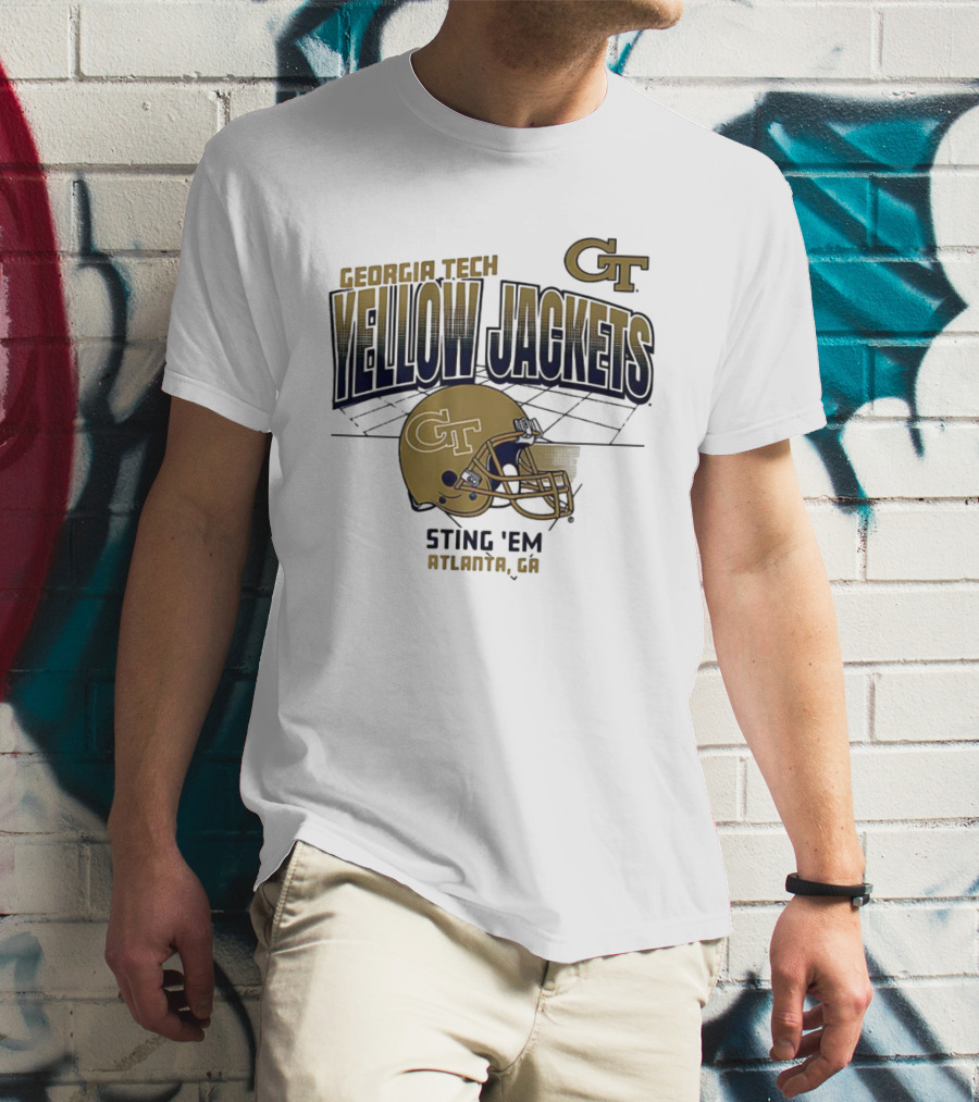 Georgia Tech Yellow Jackets GT Helmet Sting 'Em Atlanta GA T-Shirt