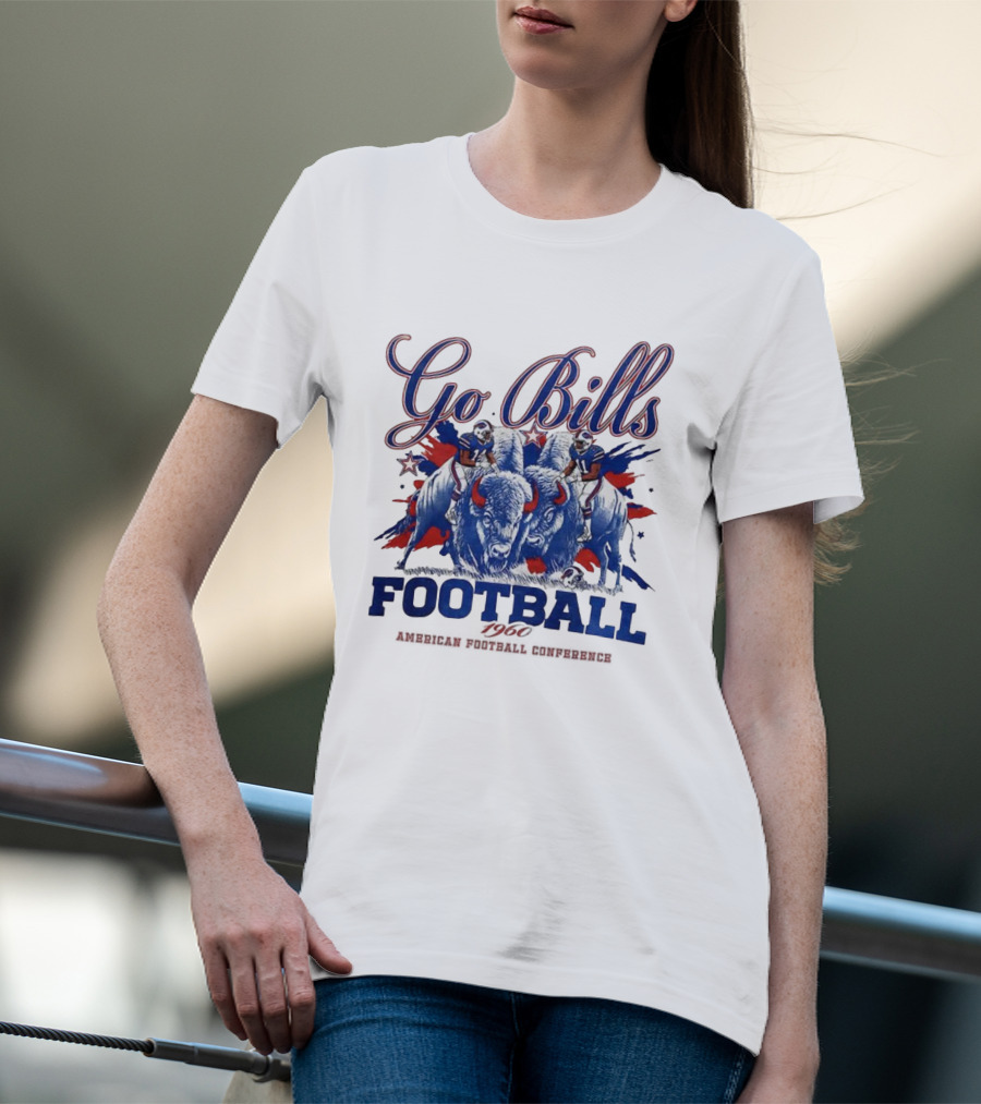 Go Bills Football Buffalo 1960 American Football Conference Vintage Athletes T-Shirt