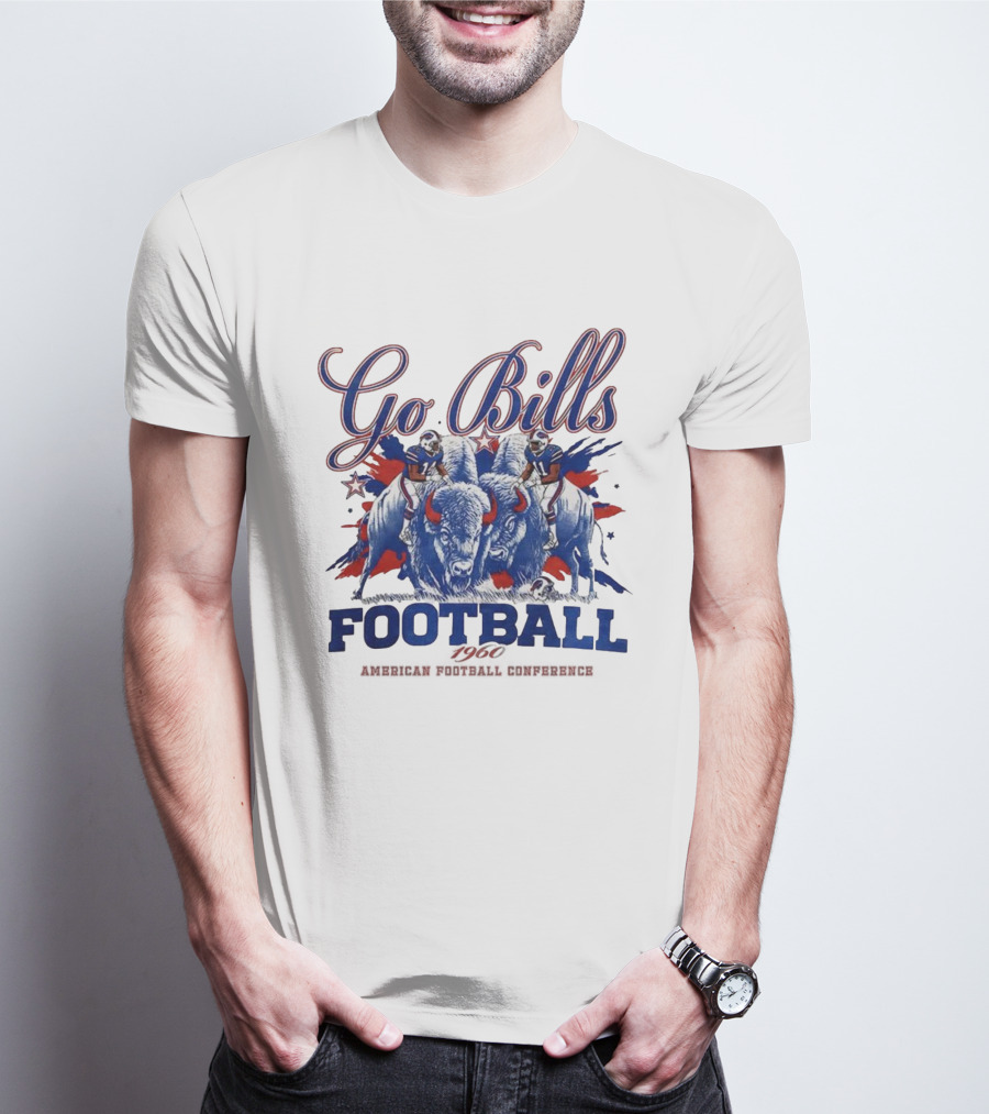 Go Bills Football Buffalo 1960 American Football Conference Vintage Athletes T-Shirt