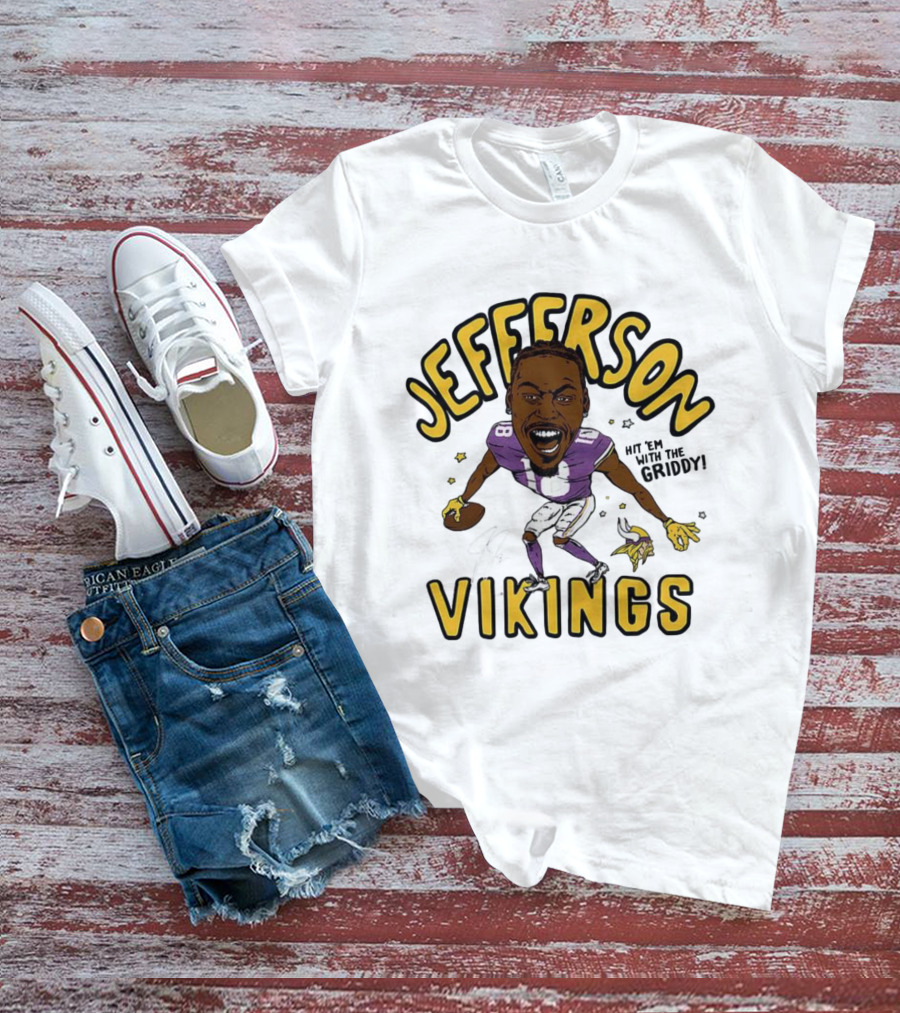 Jefferson Vikings Football Let’s Do The Griddy Player Caricature T-Shirt