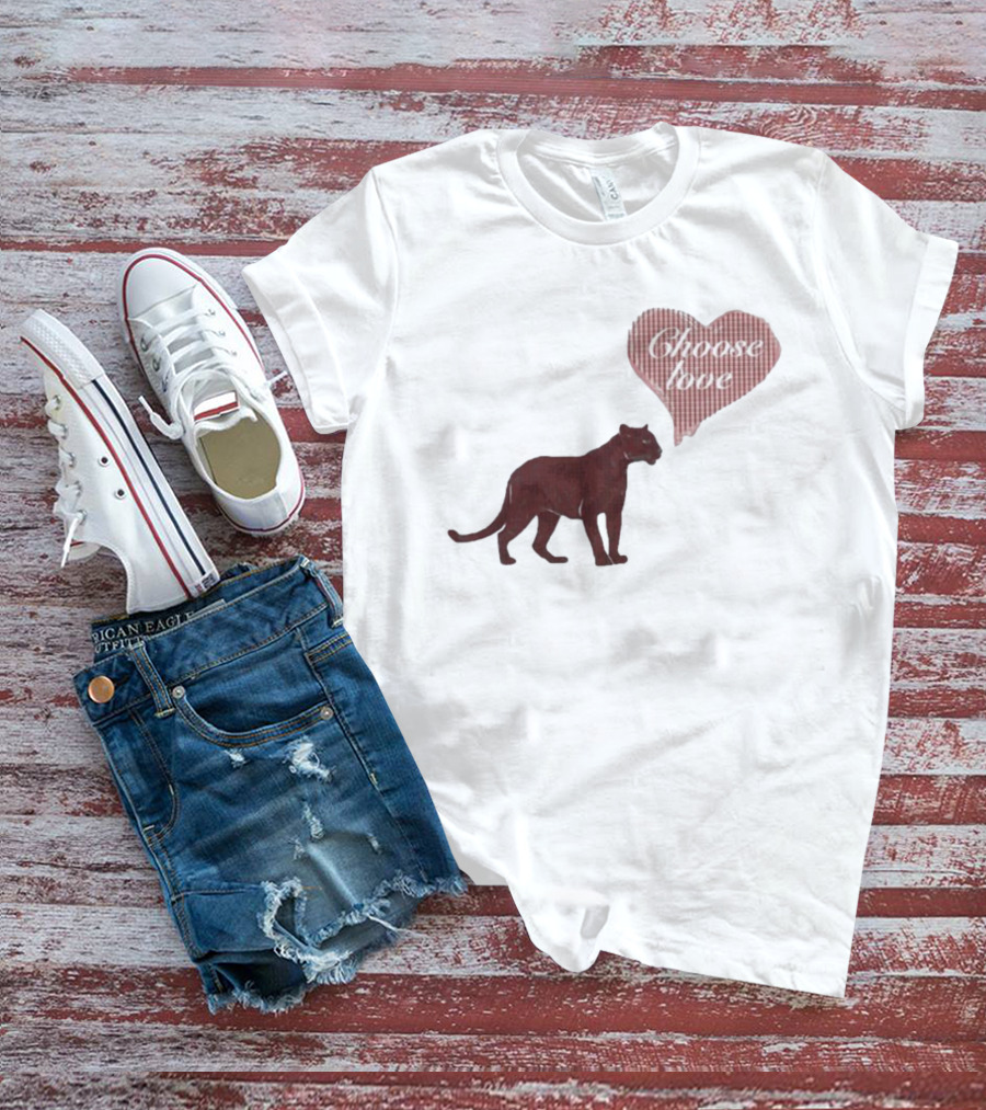 Pinkpantheress Choose Love Heart Panther Collaboration T-Shirt