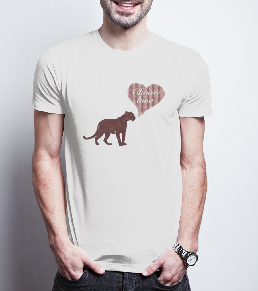 Pinkpantheress Choose Love Heart Panther Collaboration T-Shirt