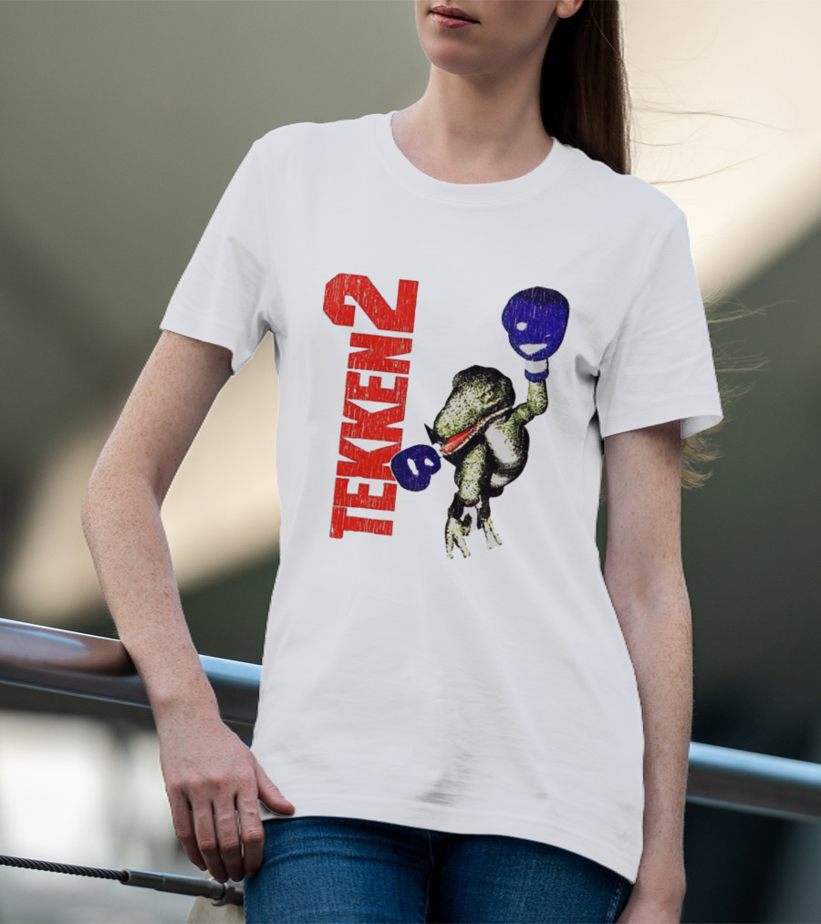 Tekken 2 Dinosaur Alex Purple Boxing Gloves Vintage Retro Gamer Appeal T-Shirt