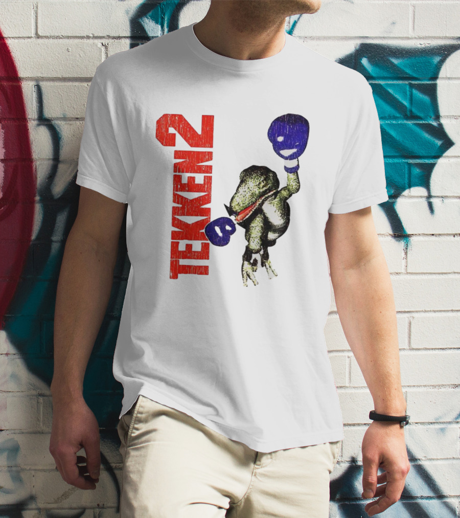 Tekken 2 Dinosaur Alex Purple Boxing Gloves Vintage Retro Gamer Appeal T-Shirt