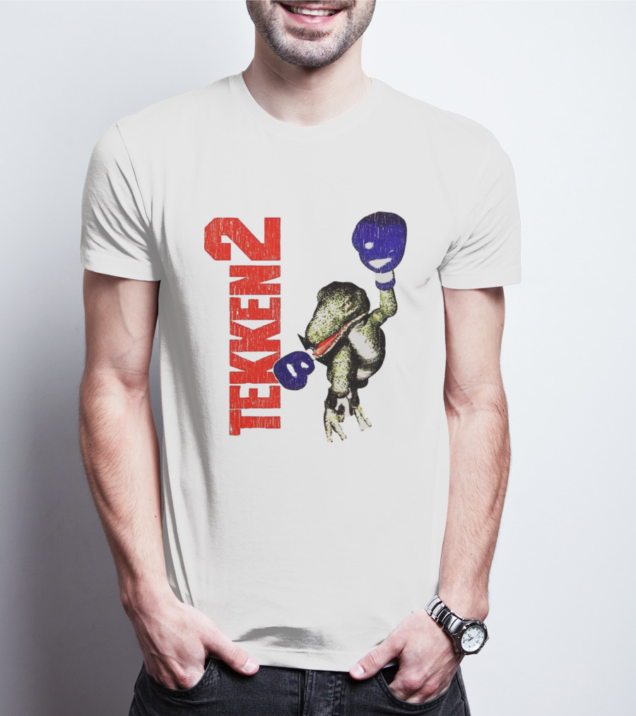Tekken 2 Dinosaur Alex Purple Boxing Gloves Vintage Retro Gamer Appeal T-Shirt