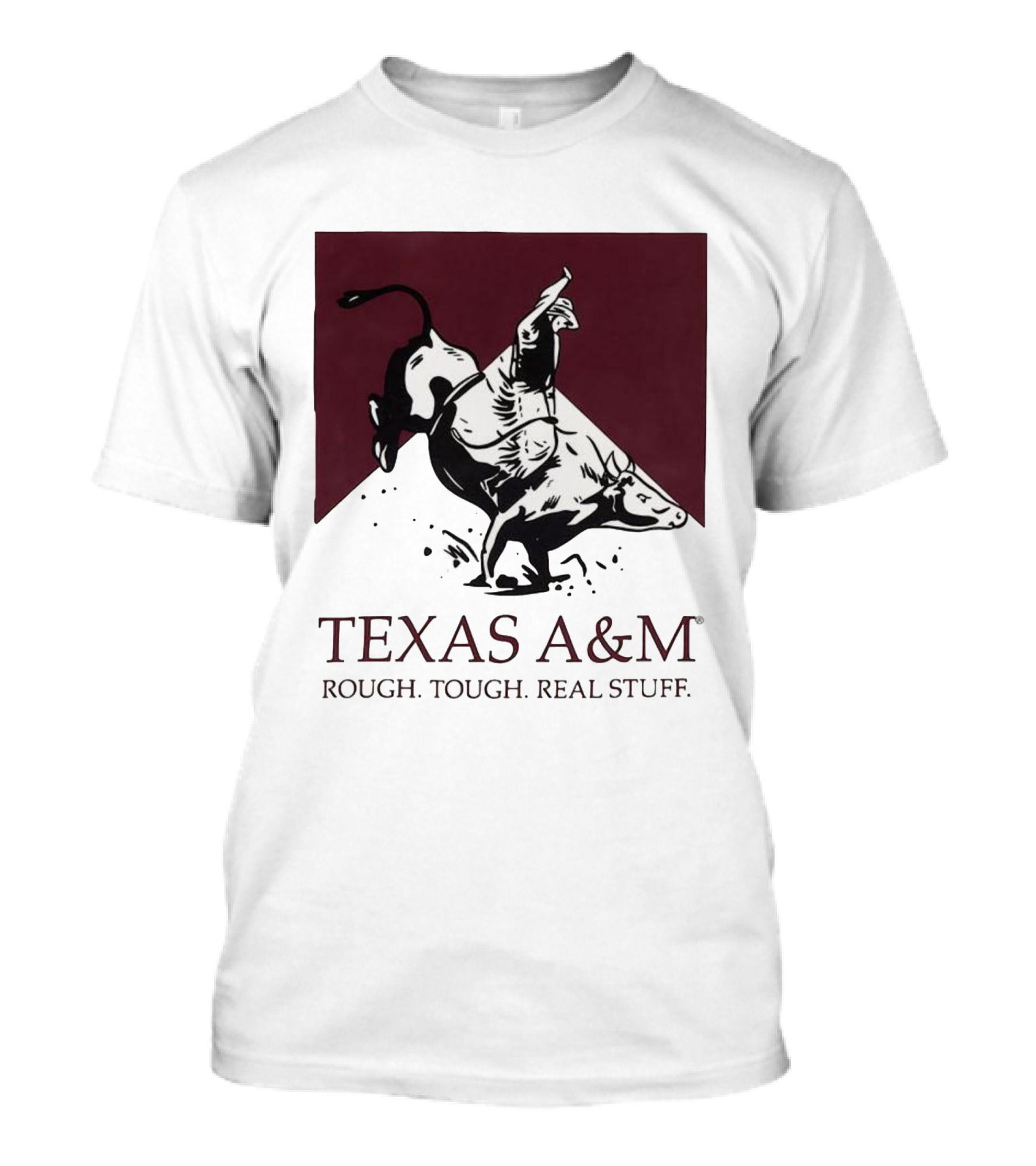 Texas A&M Rough Tough Real Stuff Bull Rider Retro T-Shirt