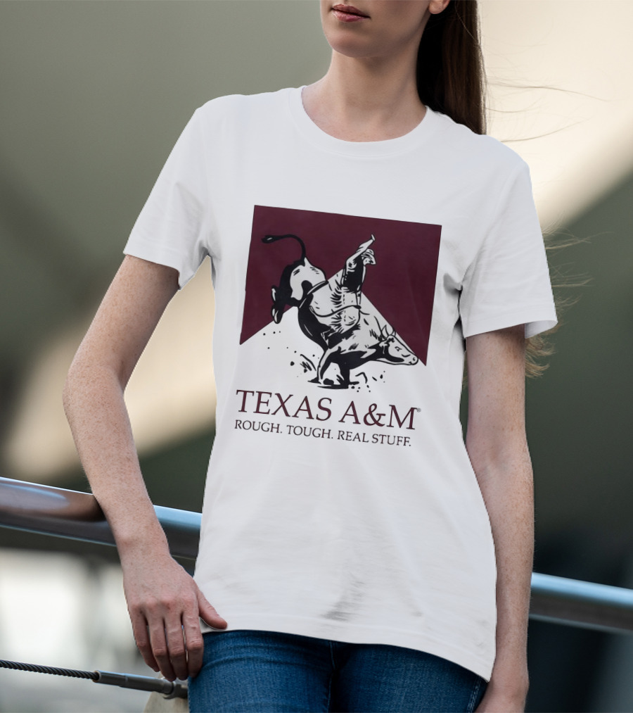 Texas A&M Rough Tough Real Stuff Bull Rider Retro T-Shirt