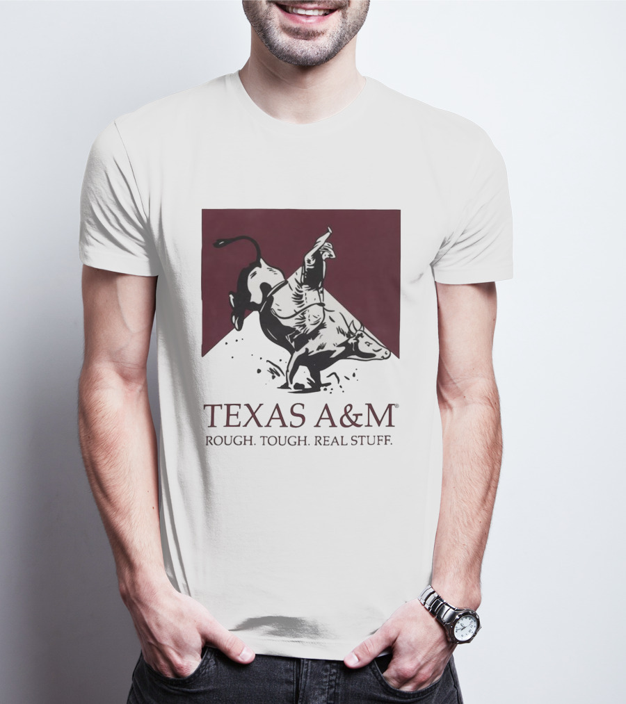 Texas A&M Rough Tough Real Stuff Bull Rider Retro T-Shirt